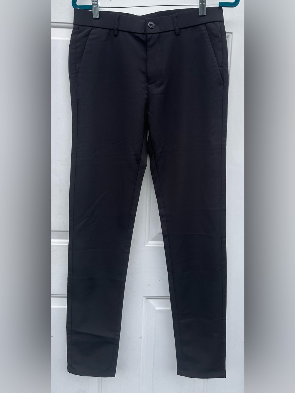 Men's Tailored Black Straight Leg Dress Pants